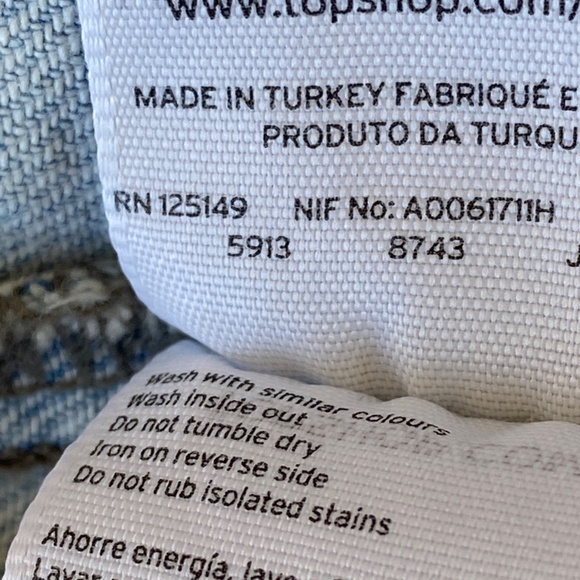 TopShop Moto Light Blue Denim Jacket 12 US - Picture 14 of 14